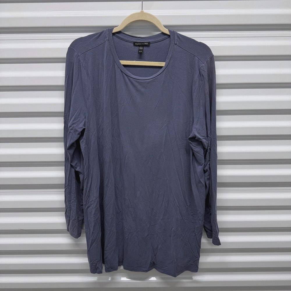 Eileen Fisher Minimalist Chic Long Sleeve Jersey Knit XL Relaxed Layering Piece — photo 2